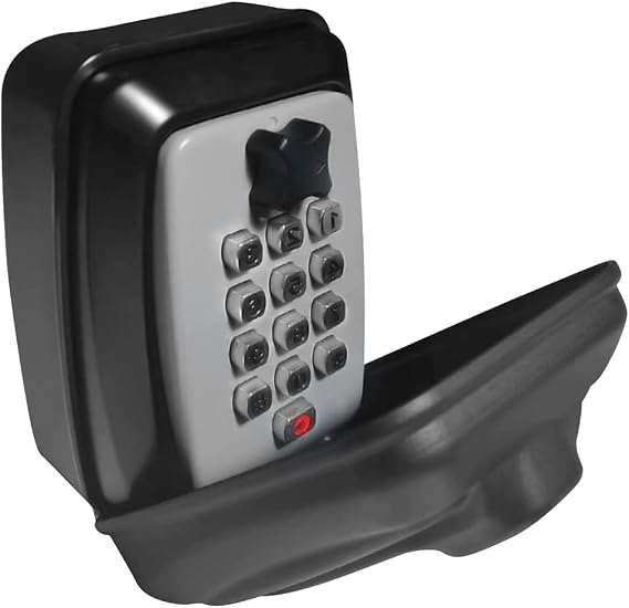 RESET-G14 4 Digit Combination Storage Wall Mount House Key Lock Box,Push Button Lock Box & Protective Shell for Outside Weatherproof,Large Capacity,Black