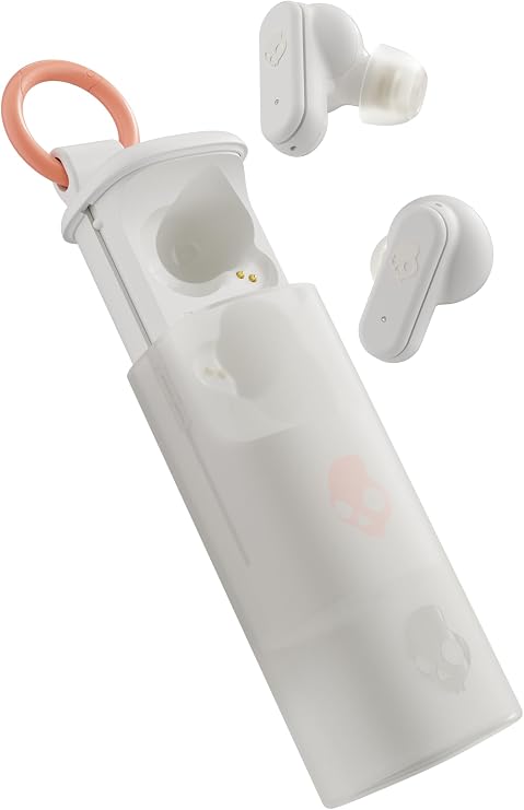 Skullcandy Dime Evo Wireless Earbuds with Clip-Anywhere Case - Bone