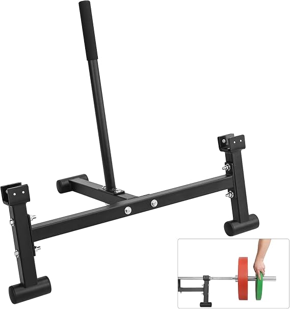 Heavy Duty Deadlift Barbell Jack: Weight Lifting Olympic Barbell Changing Weight Plates Stand - Powerlift Plates Changer Platform - Elevated Lift for Easy Loading & Unloading Weights