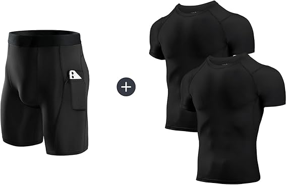 Niksa Mens Compression Shorts(Mediun) and Mens Compression Shirts(Mediun)
