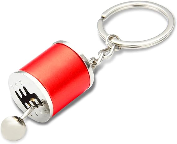 Shifter Gear Keychain, 6 Speed Manual Transmission Shift Lever Keyring, Mini Car Gear Shift Stick Knob Keyring