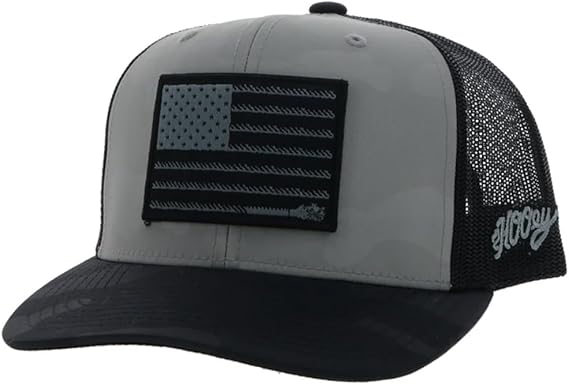 HOOEY Liberty Rope Trucker Hat for Men Adjustable Snapback Mesh Baseball Cap - Western Work & Casual Wear American Flag