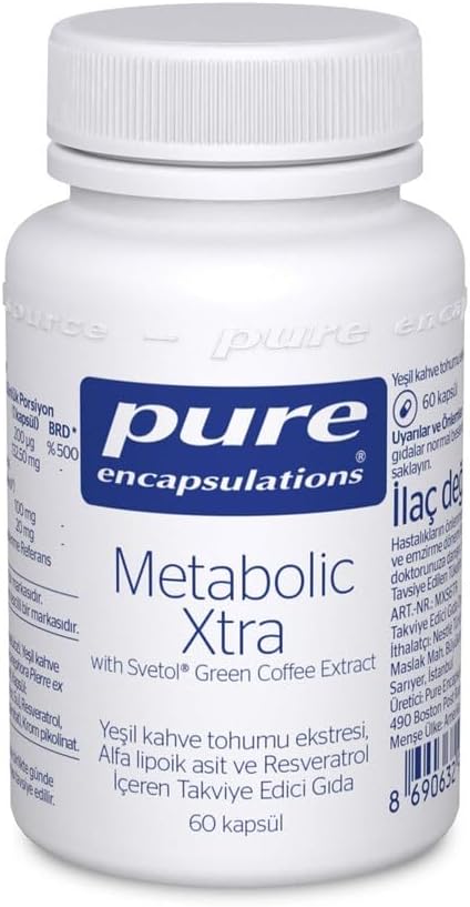 Pure Encapsulations Metabolic Xtra with Green Coffee 60 Capsules UNFLAVORED Colorful