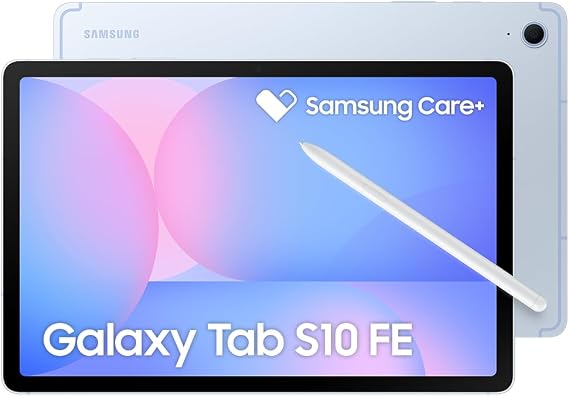 Samsung Galaxy Tab S10 FE w/S-Pen | 128GB, 8GB RAM, Wi-Fi Only | 10.9 LCD, WiFi 6E Android 15 Tablet, 4K Camera | International Model X520 | 25W Fast Charger Bundle (Blue)