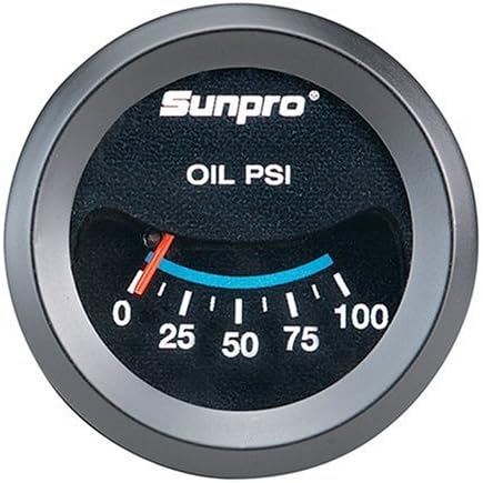Sunpro CP7982 CustomLine Mechanical Oil Pressure Gauge - Black Dial