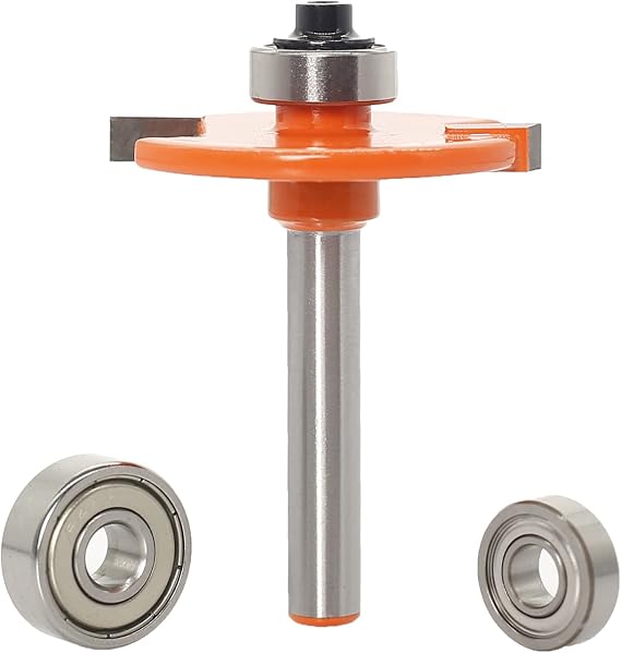 3 In 1 Biscuit Jointer Router Bits,1/4" Shank Biscuit Joint Slot Cutter Router Bit Set with 2 Adjustable Bearings 5/8"&3/4",Changeable Biscuit Cutter-#20 Changed to #00 and #10 (Orange)
