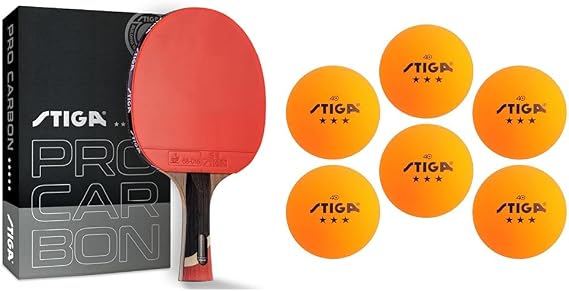 STIGA Pro Carbon Performance-Level Table Tennis Racket with Carbon Technology for Tournament Play