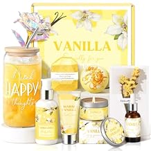 Birthday Gifts for Women, Relaxing Spa Gift Baskets for Women, Warm Vanilla Self Care Package Gifts, Mothers Day Bath and Body Inspirational Gift Set for Mom, Her, Wife, Best Friend, Sister, Coworker