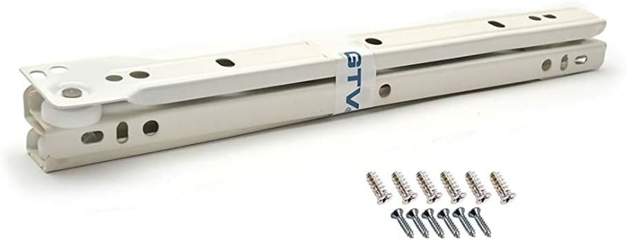 Roller Drawer Slides / Runners Bottom Fix Metal White Size 500mm (1 pair)
