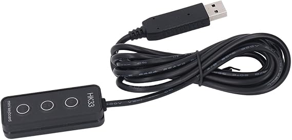 USB Keyboard -Mini User Defined, Programming Switch Macro USB Wide Compatibility Multifunctional Compact for Gaming (HK33 3 Key Positions)