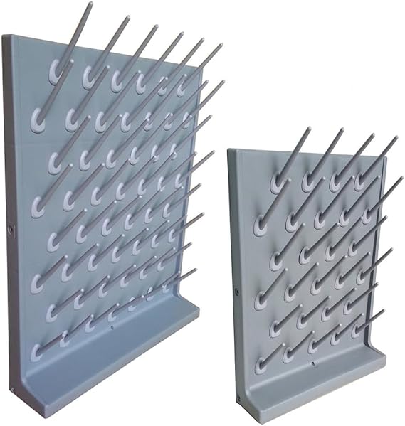 Laboratory Drying Rack 2Pcs, 27 Pegs Drying Rack for Lab Glassware and Bottles Laboratory Draining Dryer Stand for Countertop Wall Mounted Desk Glassware Drying Draining Rack