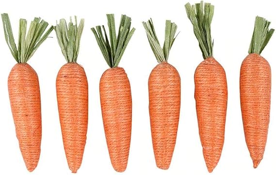 Jute Spring and Easter Fabric Carrots - 6 Pieces - 3 Inches Tall