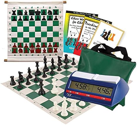 Scholastic Chess Club Starter Kit - for 20 Members - with DGT North American Chess Clocks - Green