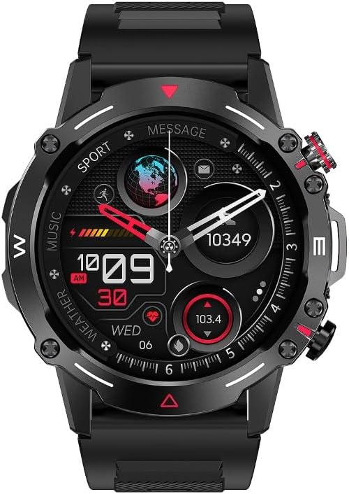 2024 Smart Watch AMOLED Always-on Display Bluetooth Call Smartwatch IP68 Waterproof NFC Sport Fitness Watches for Android IOS (Black)
