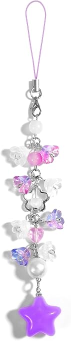 Mabor Aesthetic Y2K Phone Charm Cute Cell Phone Charms Star Heart Straps Accessories Keychain Lanyard Women