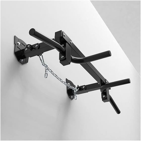Wall-Mounted Pull-Up Bars/Climbing Frames, Steel Fitness Bar with 4 Rings and 4 Handles, Resistance Band Sandbag Suspension Equipment