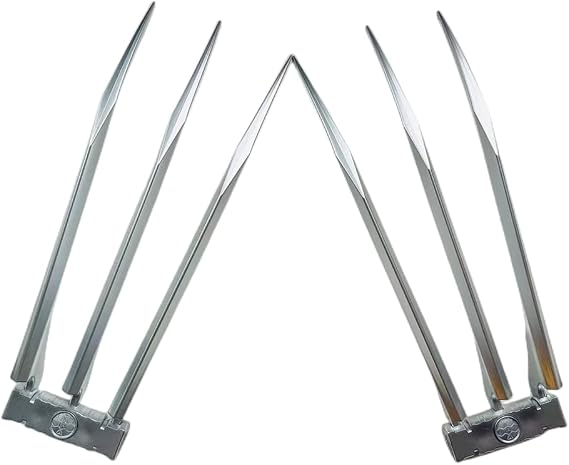 damdos Halloween Props for X Man Wolverine Claws ABS Plastics 1Pair Claws Wolf Paws Halloween Custume Cosplay 2Pcs Sets Sliver, Sliver, 24.5 cm