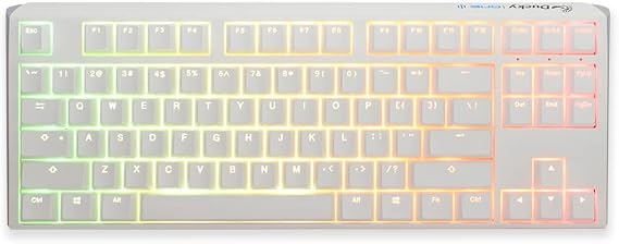 Ducky One 3 Classic Pure White TKL Gaming Tastatur RGB LED - MX-Clear US clavier USB Anglais américain Blanc