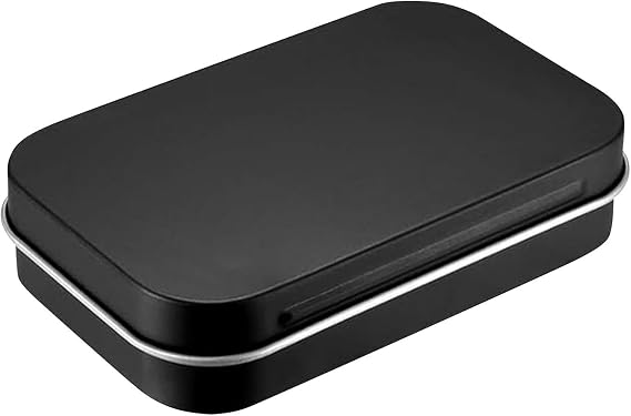Metal Rectangular Hinged Tin Container with Lids, Mini Portable Storage Box
