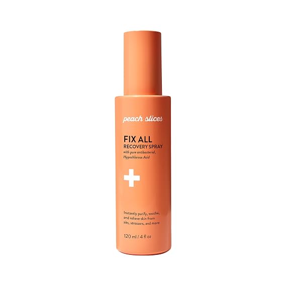 Peach Slices - Fix All Recovery Spray (4 oz) - Purify, Soothe, Relieve - Zits, Stressors, Redness - Hypochlorous Acid Spray - Electrolyzed Water - Vegan & Cruelty Free - Korean Skin Care & Beauty