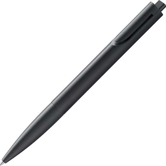 LAMY noto black ballpoint pen - purist ballpoint pen with triangular plastic barrel - clip emerges from the barrel contour - incl. large capacity refill LAMY M 16 in line width M in black