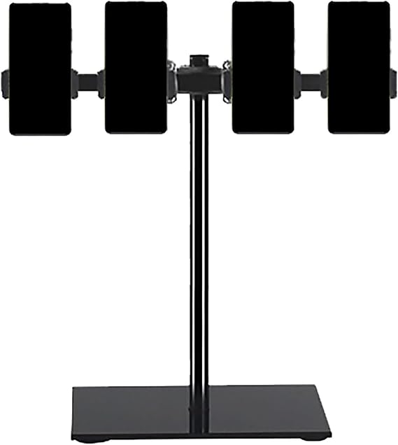 Cell Phone Group Control Stand Multi Cell Phone Placement Rack,Metal Cell Phone Stands,Mobile Phone Management Storage Holder for Desk(1 Floor (4 Cameras))
