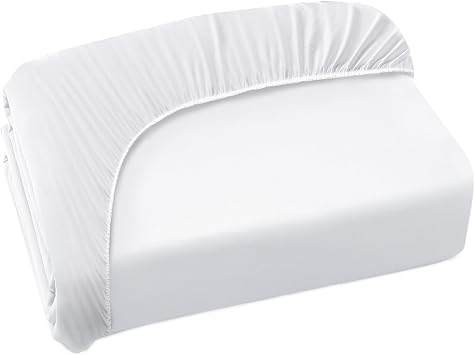 Twin Fitted Sheet Only, Twin Size Sheets for Kids Up to 12 Inches Deep Procket, Single Bed Mattress Sheets Stretchable Breathable Cover for Air Mattress, White