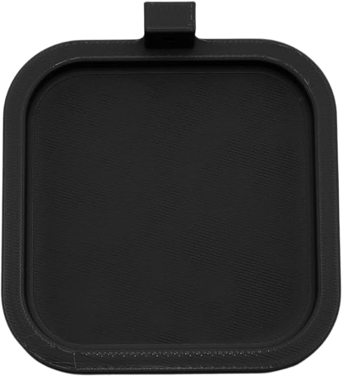 Small Shelf for Acoustic Panels - Floating Wall Shelf with Easy Click-On Design, Modern Storage and Display Solution for Home or Office - ABS - Black - 1 Pack (Rounded Square)