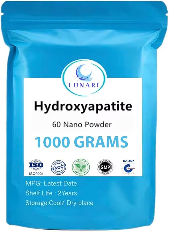 100% Pure Nano Hydroxyapatite Tooth Powder Enamel Remineralization Support, Fluoride-Free Toothpaste Additive for Sensitivity & Cavity Defense, Pure HAp Powder 1000g Clinical/Food Grade.