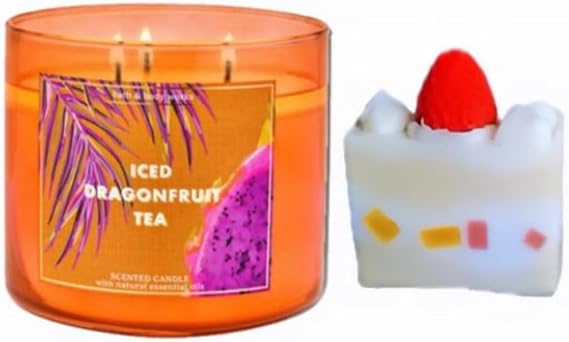 White Barn - Bath & Body Works- 3-Wick Scented Candle 14.5 OZ Burns 25-45 Hours with Diamond Soap Natural (Iced Dragon Fruit Tea)