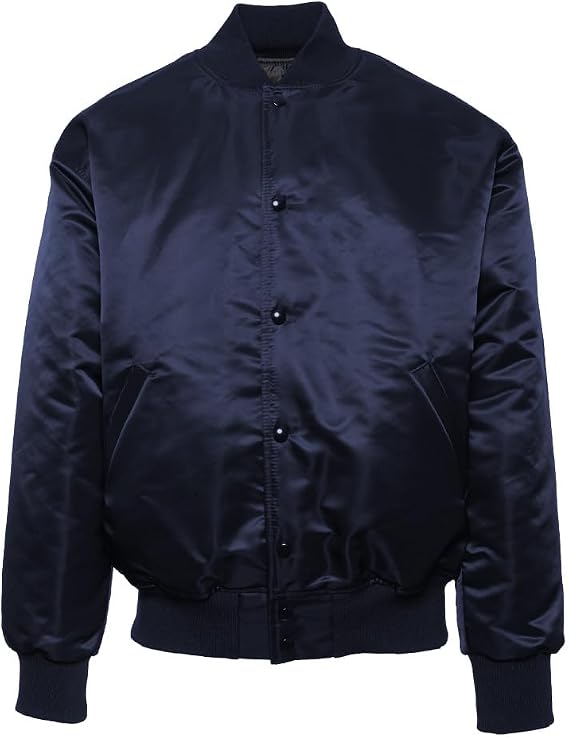 GAME Apparel Pro Satin Baseball Jacket, Classic Varsity Style, Snap Button Front
