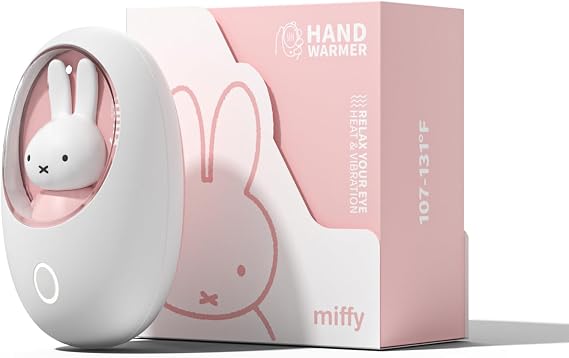 MIPOW x Miffy Hand Warmer - Cute Egg-Shaped Portable Heater with Light & Vibration, 2 Temperature Levels, Rechargeable Mini Pocket Warmers for Outdoor Sports, Perfect Warm Gift for Her Him