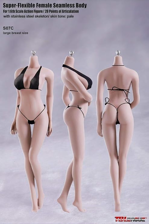 OBEST TBLeague Super-Flexible Female Pale Seamless Doll Body 1/6 Figure 28 Points of Artculation with Stainless Steel Skeleton(No - Head Sculpt Version and Clothes) (S07c)