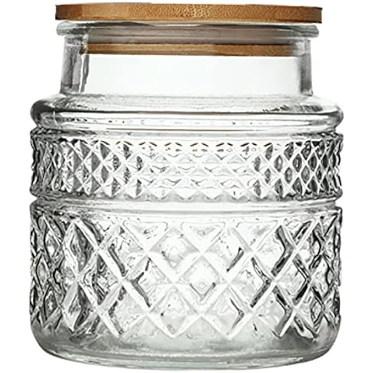 Glass Storage Jar, 38 FL OZ, Food Canisters with Bamboo Lid, Kitchen Containers Decorative Airtight Glass Jars For Cereal Nuts Snack Candy Cookies Coffee Tea