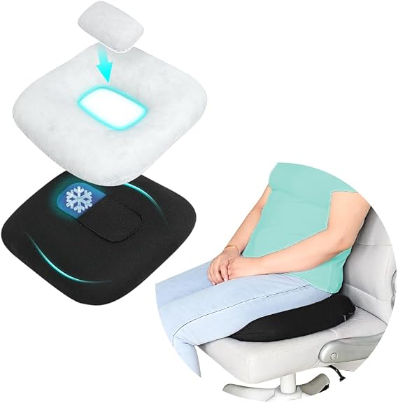 Donut Pillow Postpartum Cushion with Perineal Ice Packs Episiotomy Butt Pad for Sitting Tailbone Pain Relief Hemorrhoid Coccydynia Pregnancy Women After Birth Recovery Medical Care (3 in 1)