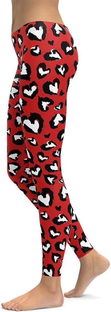 Leopard Hearts Leggings for Women Yoga Pants