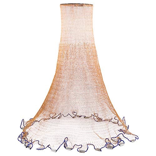 OTOEZ Fishing Net Cast Nets for Fishing 3Ft-8Ft Radius Saltwater Easy Throw Net NylonTire Line 0.470.79 Inch Mesh Size for Bait Net Trap, with Sinker Aluminum Frisbee