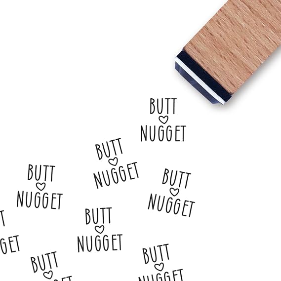 Butt Nugget Chicken Egg Rubber Stamp, 3/5 Inch Small Mini Farm Stamp Scrapbooking Craft Planner