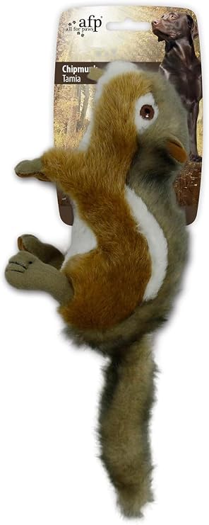 ALL FOR PAWS Squeaky Dog Toys, Plush Dog Toy, Stuffed Animal Dog Toys for Small Medium Large Dogs, Soft Chipmunk Toy with Squeaker