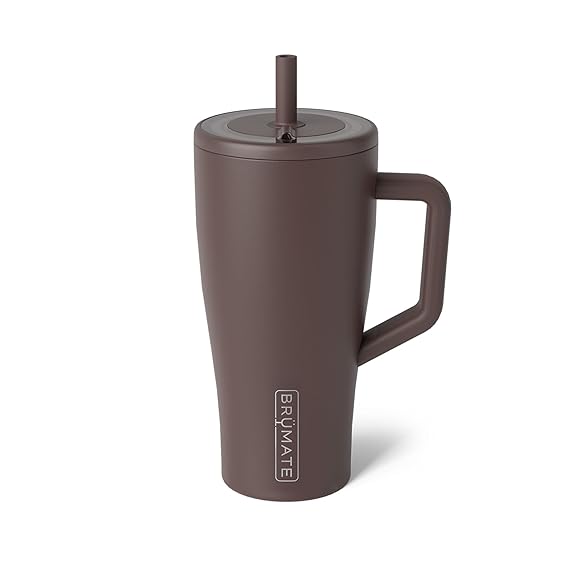 BruMate Era 30 oz Tumbler with Handle & Straw | 100% Leakproof Insulated Water Bottle Tumbler with Lid & Flexible SoftSip Straw | Made of Stainless Steel | Cup Holder Friendly | 30oz (Java)