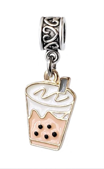 LaBenie Dangle Boba Milk Tea Drink Charm Bead