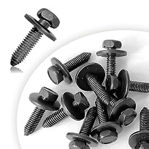 10pcs M6 1.0 X 25mm Metric Hex Head Sems Bolts Body Bolts Screw Compatible with GMC Buick Chevrolet Cadillac 11503834, 20351035