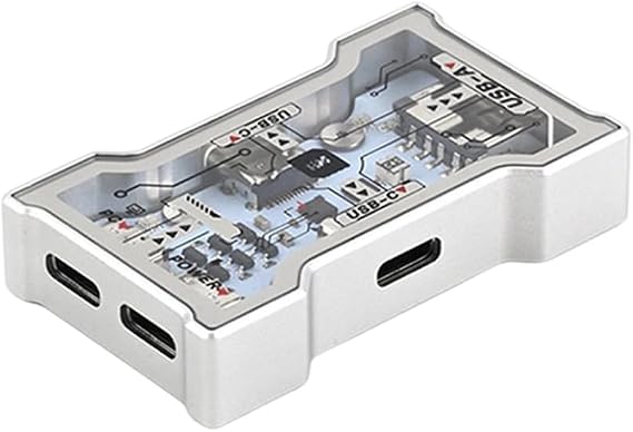 HM HUB-LITE Gaming Hub 8K Keyboard Dedicated Hub 1 to 3 with Power Supply Output 2 Type C 1 USBwith RGB Light