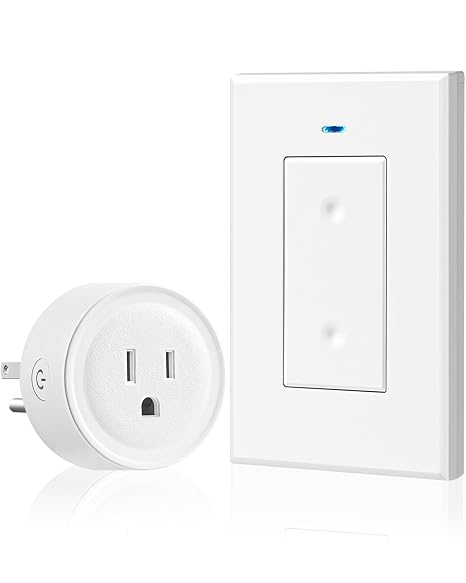 Remote Control Outlet, WILAWELS Wireless Light Switch, Removable Remote Light Switches, On Off Remote Outlet Switch for Lamps, Lights, Fan, Appliance, Expandable, 100ft RF Range, FCC Listed W05RC1106