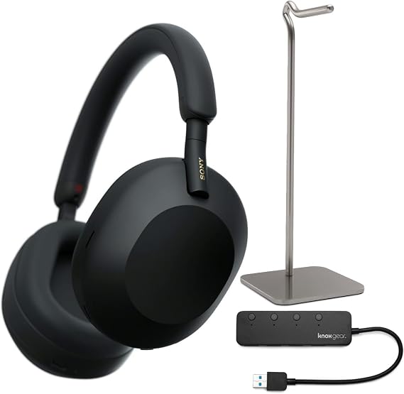 Sony WH-1000XM5 Wireless Noise-Canceling Over-Ear Headphones (Black) Bundle