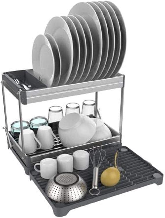 Primanova Foldable 2 Tiers Aluminum Dishwasher