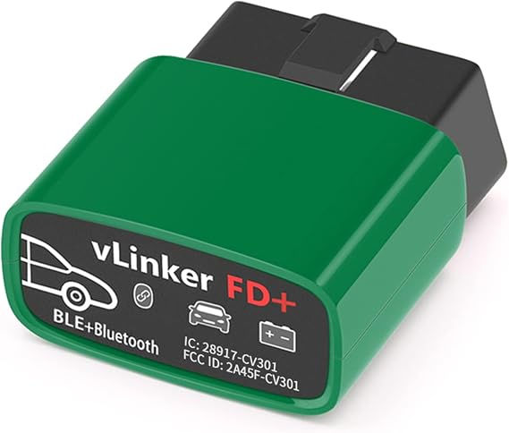 vLinker FD+ OBD2 Bluetooth Scan Tool, Diagnostic Code Reader for iOS, Android, and Windows - Made for FORScan Green