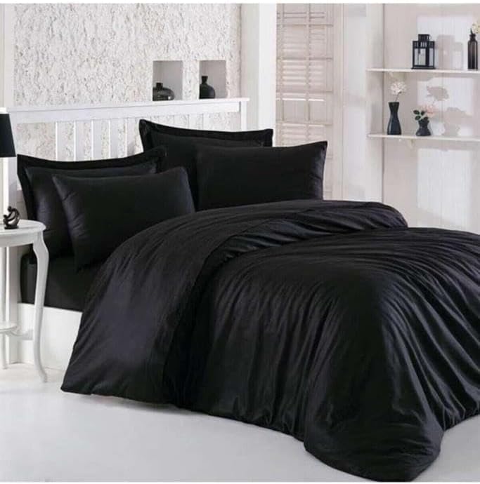 Mulberry Hermosa Ranforce%100 Pamuk Çift kişilik Nevresim Takımı - Siyah