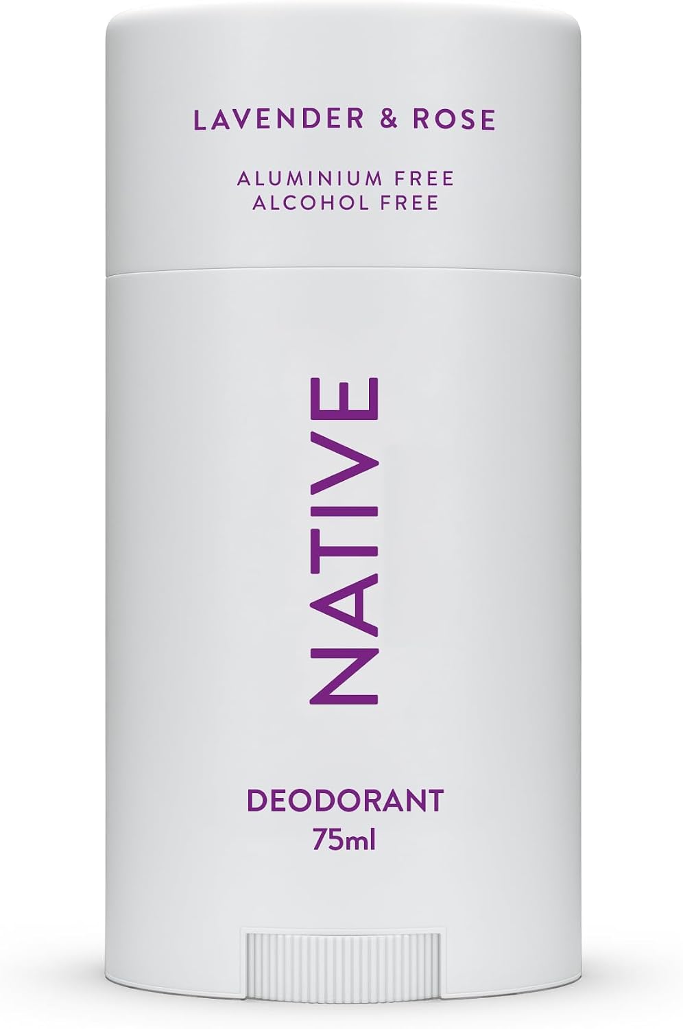 Native Deodorant Womens & Men - Alcohol & Aluminium Free - Lavender & Rose Scent - Naturally Derived with Shea Butter, Coconut Oil & Baking Soda - 72 Hour Odor Control 75ml