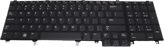 LeFix US Non-Backlit Keyboard with Pointer Compatible with Dell Latitude E6520 E6530 E6540 E5520 E5520M E5530|Orange Print of Function Keys,DP/N:0M8F00